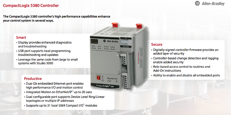 CompactLogix 5380 Controller from Rockwell Automation features